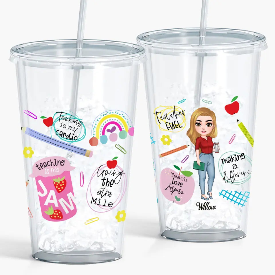 Personalized Custom Acrylic Tumbler - Teacher's Day, Birthday Gift For Teacher - Teaching Is My Jam