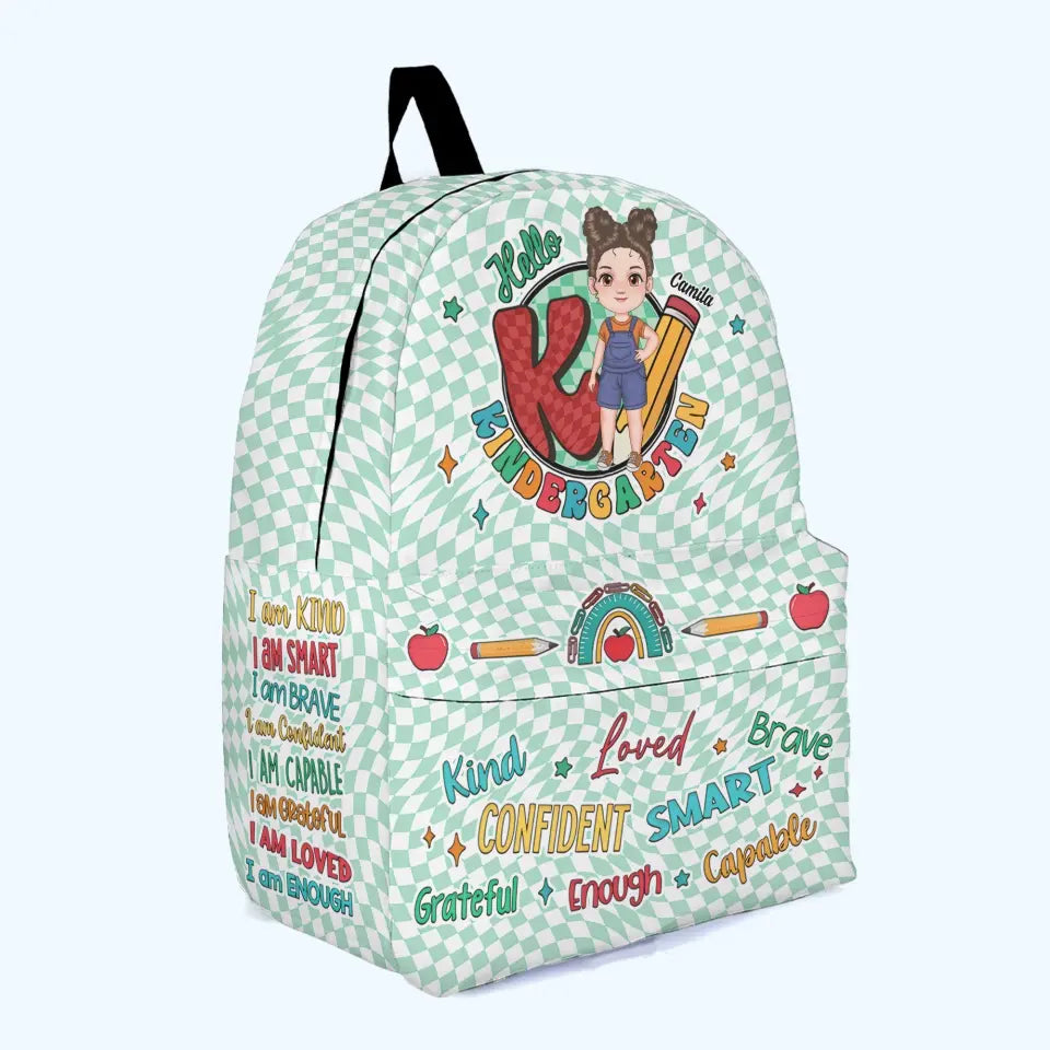 Personalized Custom Backpack - Back To School, Birthday Gift For Kindergarten, Pre-K, 1st Grade, 2nd Grade, 3rd Grade, 4th Grade, 5th Grade, 6th Grade Kid - Hello Kindergarten