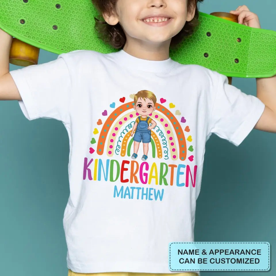 Personalized Custom T-shirt - Birthday, Back To School Gift For Kids - Hello Kintergarten Grade