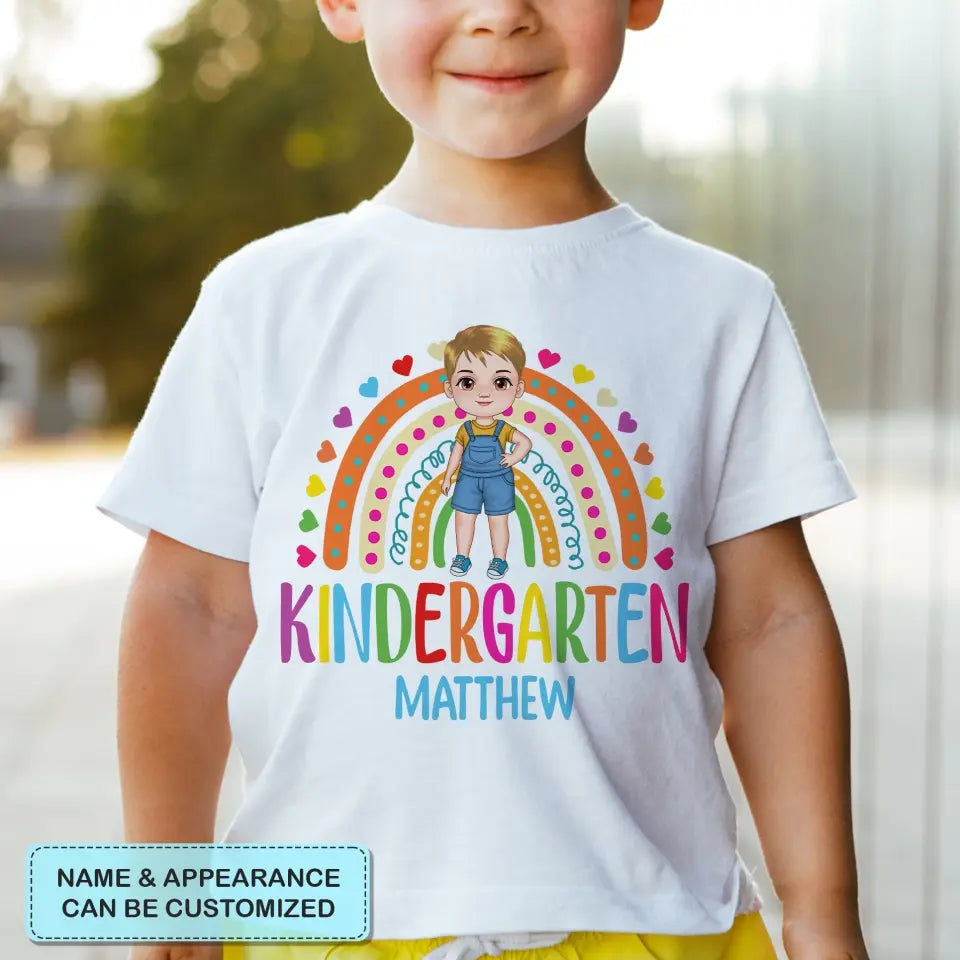 Personalized Custom T-shirt - Birthday, Back To School Gift For Kids - Hello Kintergarten Grade