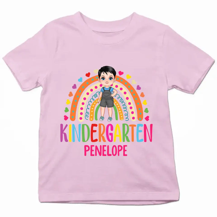 Personalized Custom T-shirt - Birthday, Back To School Gift For Kids - Hello Kintergarten Grade