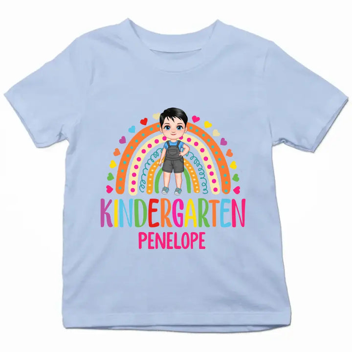 Personalized Custom T-shirt - Birthday, Back To School Gift For Kids - Hello Kintergarten Grade