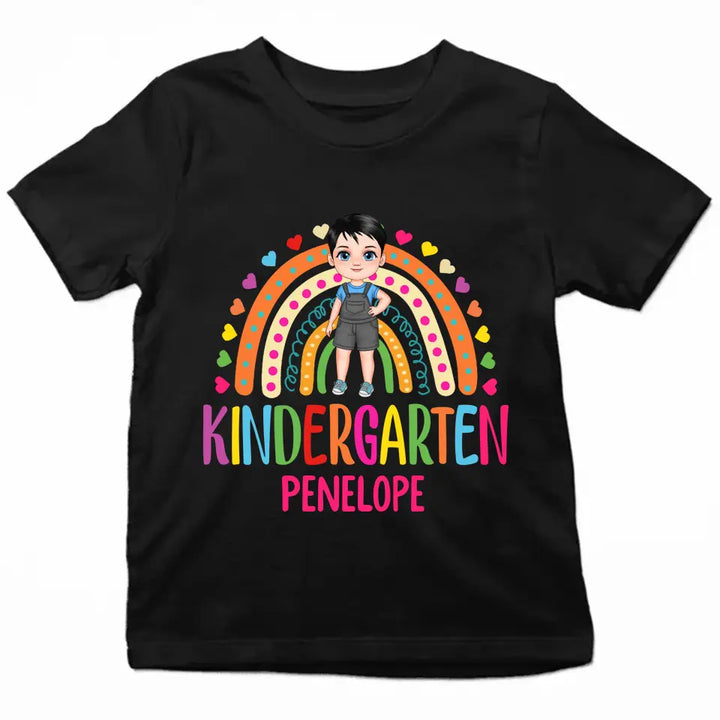 Personalized Custom T-shirt - Birthday, Back To School Gift For Kids - Hello Kintergarten Grade