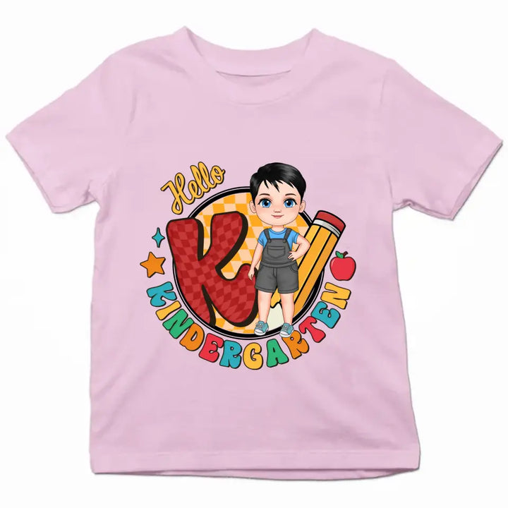 Personalized Custom T-shirt - Birthday, Back To School Gift For Kids - K Is For Kintergarten