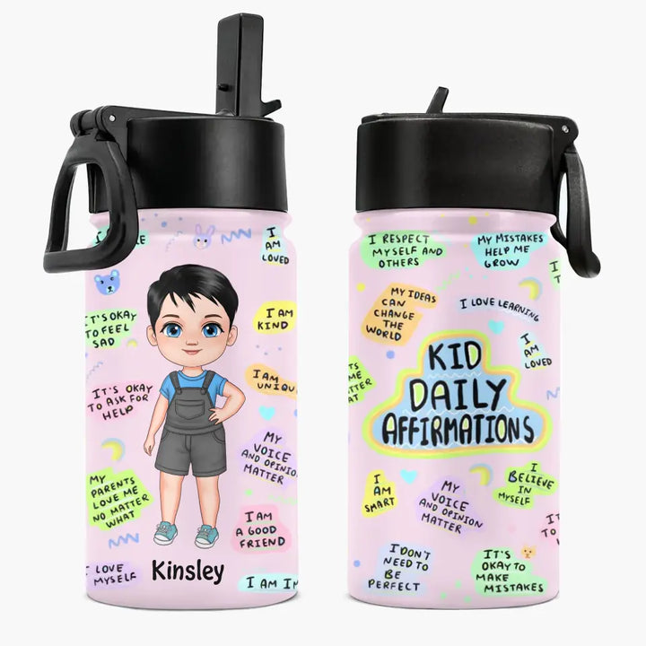 Personalized Custom Kids Insulated Bottle - Birthday, Back To School, Kindergarten, First, Second, Third, Fourth, Fifth Grade, Pre-K Gift For Kid  - Kid Daily Affirmations