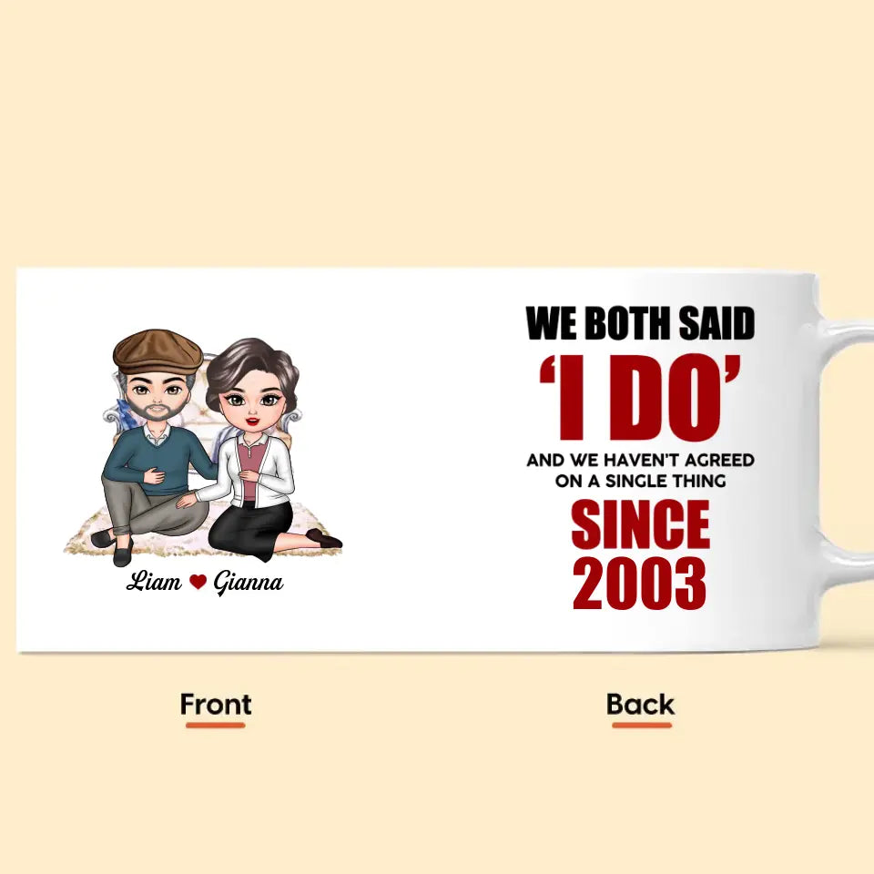Personalized Custom White Mug - Anniversary Gift For Couple - Anniversary Couple