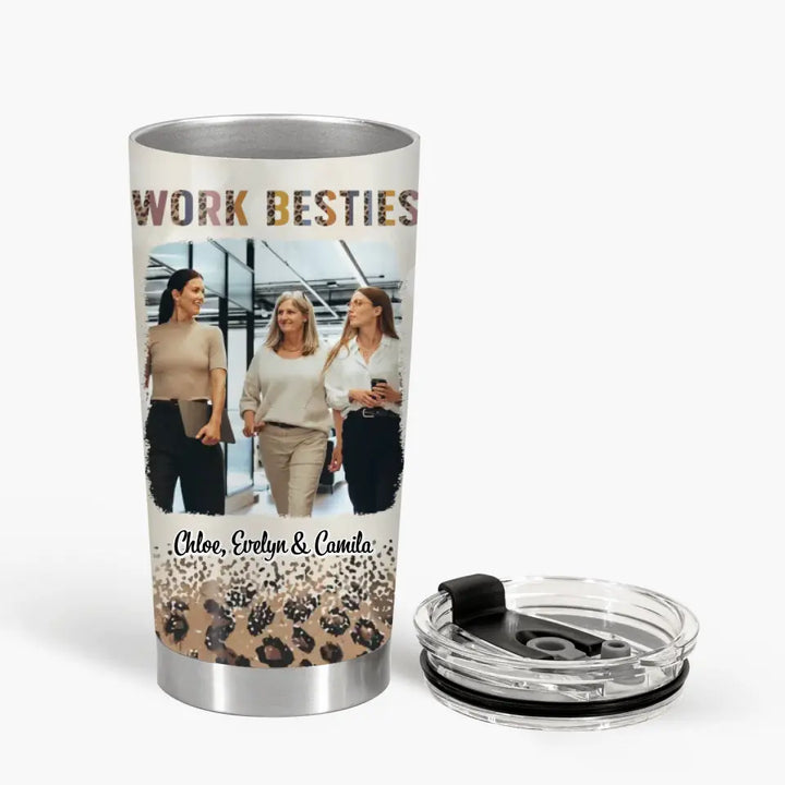 Personalized Custom Tumbler - Birthday Gift For Office Staff, Colleague - Work Besties You Are The Reasons I Don't Punch People At Work