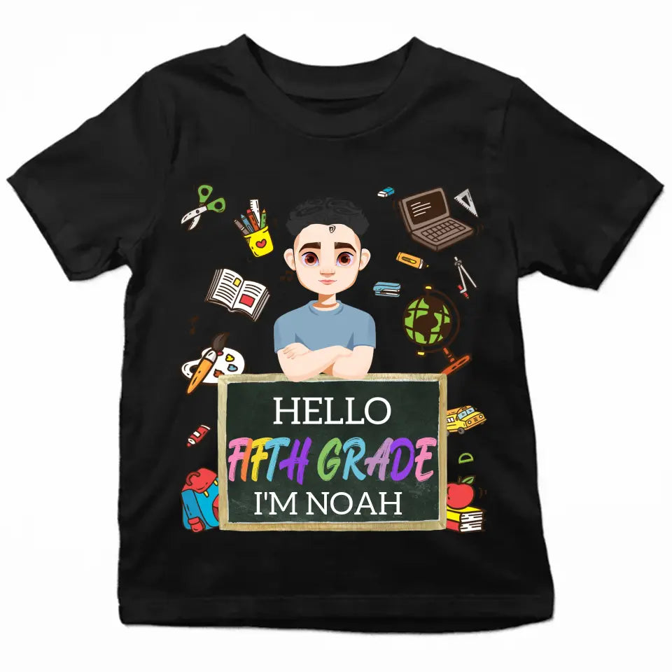 Personalized Custom T-shirt - Birthday Gift For Kid - Hello Kindergarten