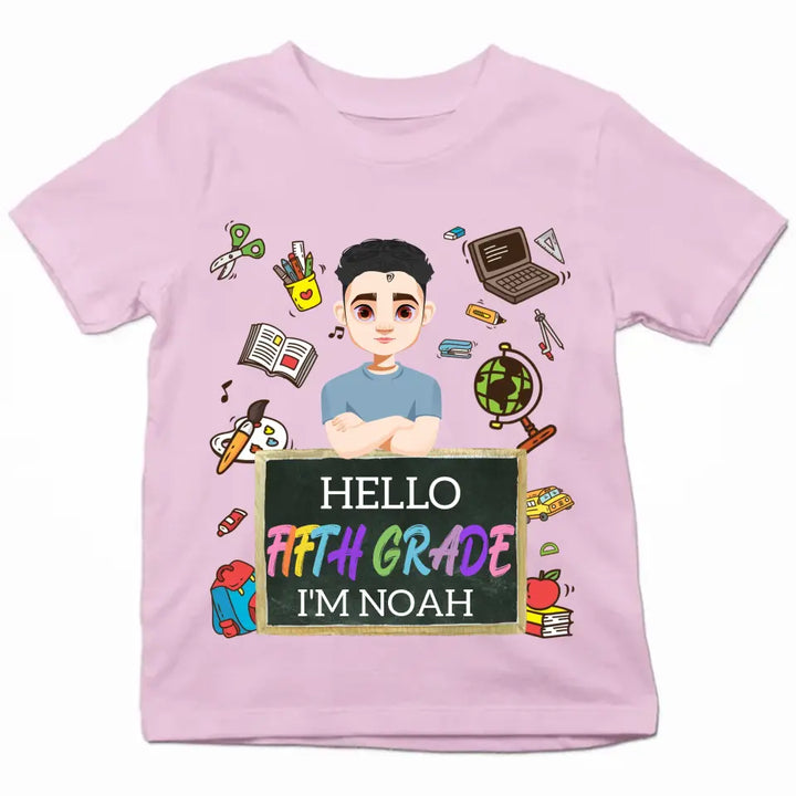 Personalized Custom T-shirt - Birthday Gift For Kid - Hello Kindergarten