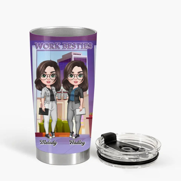 Personalized Custom Tumbler - Birthday Gift For Office Staff, Colleague - You Are The Reason I Don't Punch People At Work V2