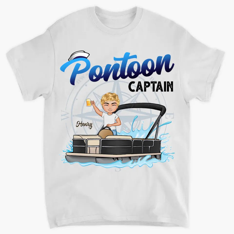 Personalized Custom T-shirt - Gift For Pontoon Lover - Pontoon Captain