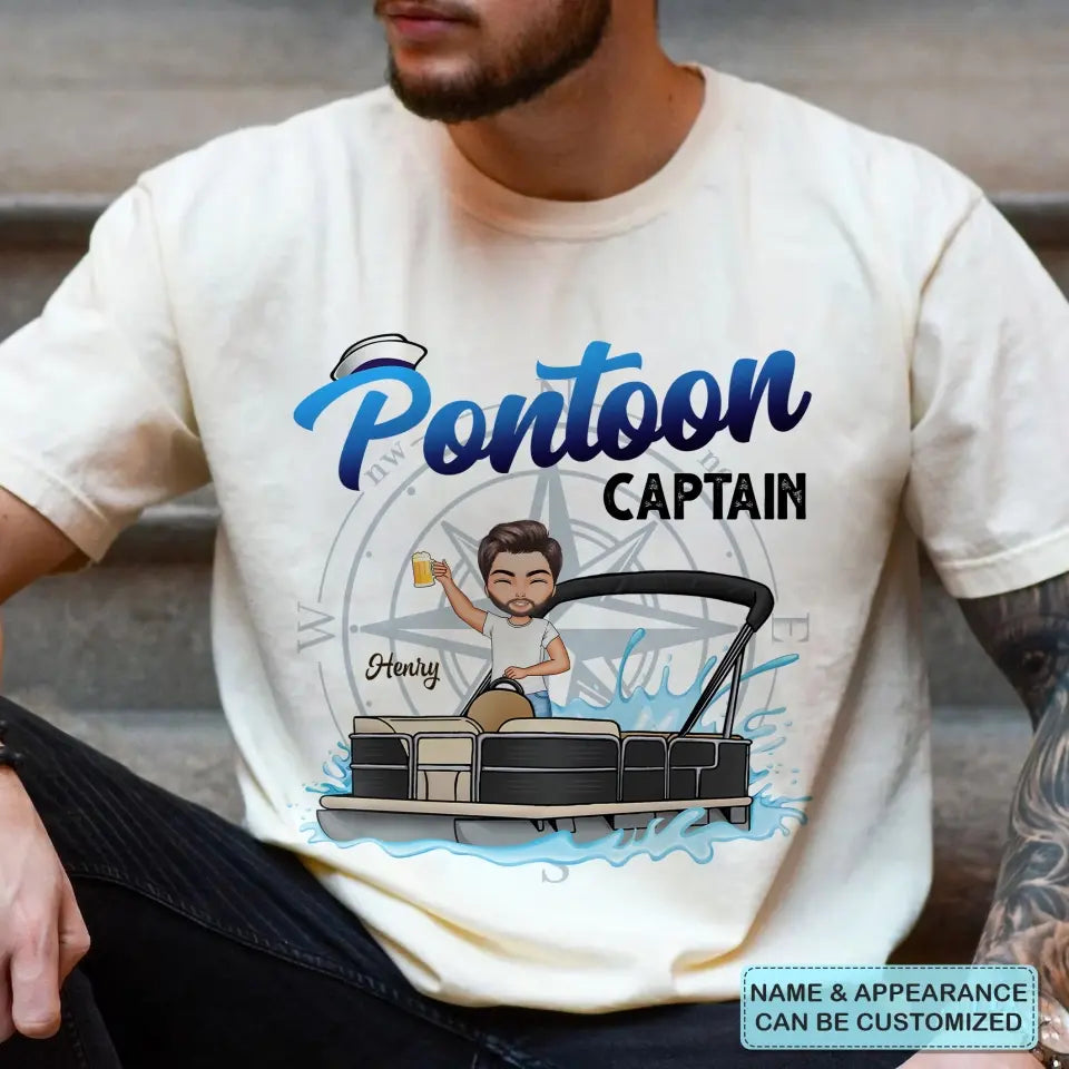 Personalized Custom T-shirt - Gift For Pontoon Lover - Pontoon Captain