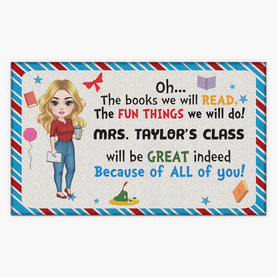 Personalized Custom Doormat - Teacher's Day Gift For Teacher - Because Of All Of You