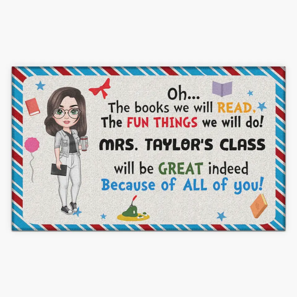 Personalized Custom Doormat - Teacher's Day Gift For Teacher - Because Of All Of You