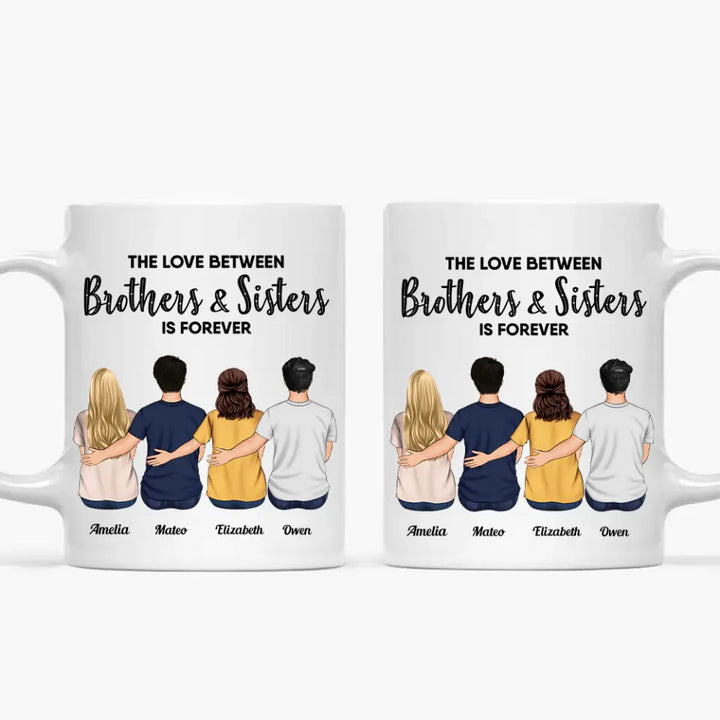 Personalized Custom White Mug - Birthday Gift For Family - The Love Between Family Is Forever