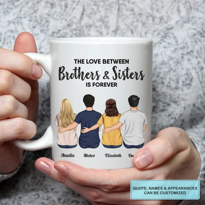Personalized Custom White Mug - Birthday Gift For Family - The Love Between Family Is Forever