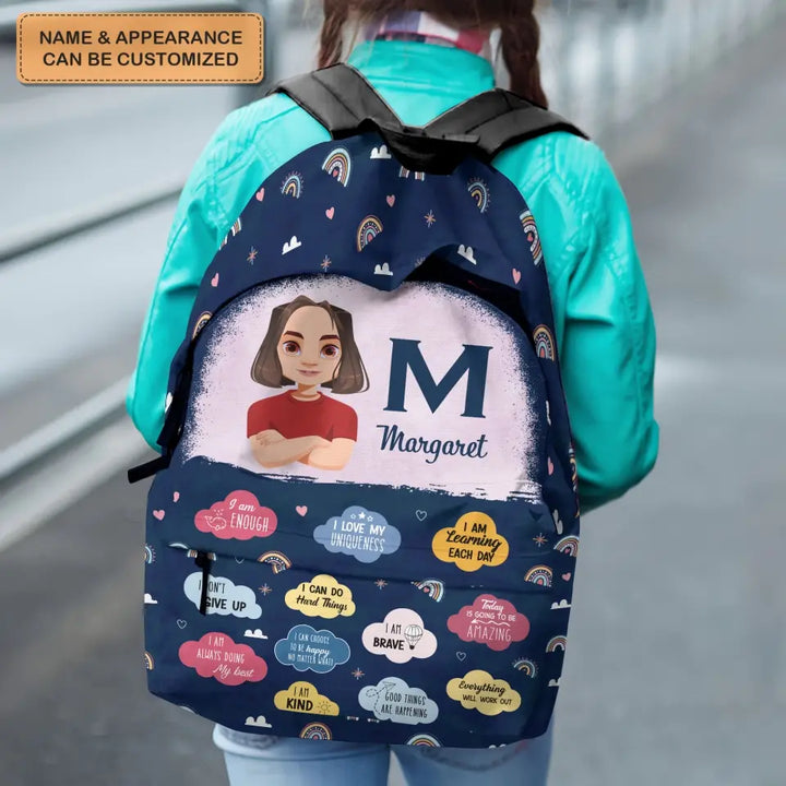 Personalized Custom Backpack - Back To School, Birthday Gift For Kindergarten, Pre-K, 1st Grade, 2nd Grade, 3rd Grade, 4th Grade, 5th Grade Kid - I Can Choose To Be Happy