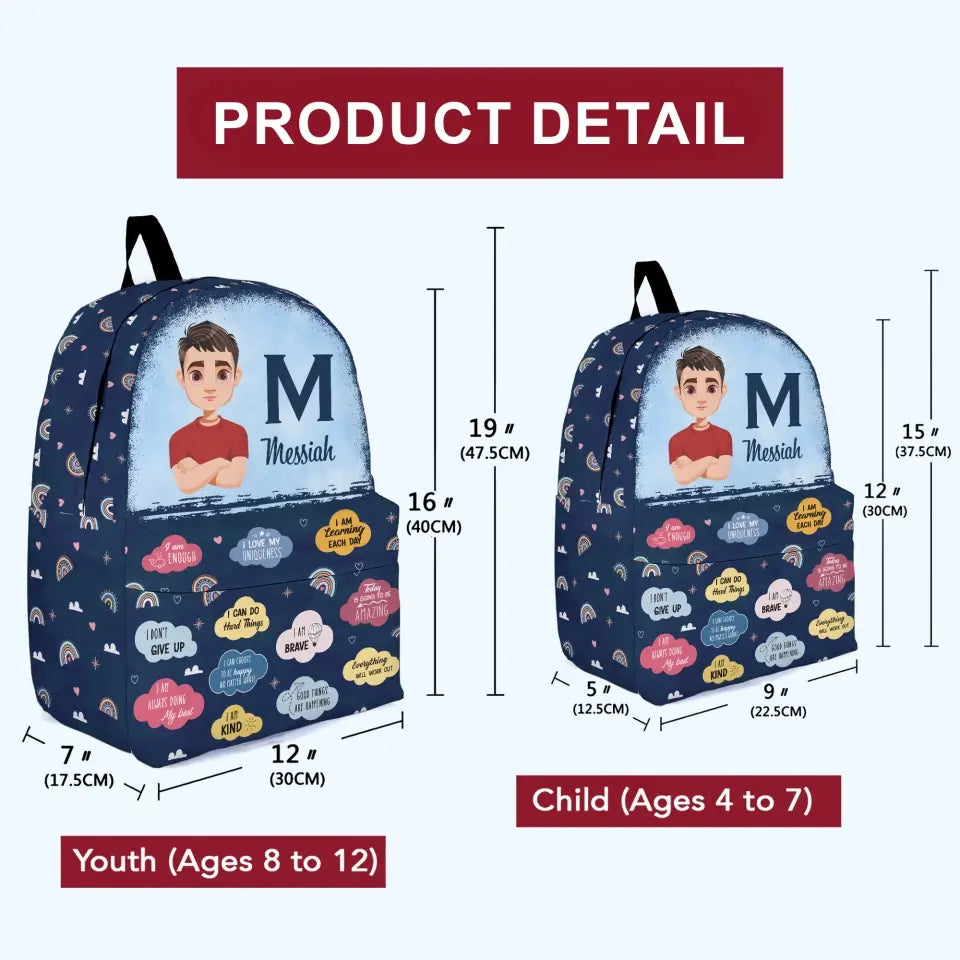 Personalized Custom Backpack - Back To School, Birthday Gift For Kindergarten, Pre-K, 1st Grade, 2nd Grade, 3rd Grade, 4th Grade, 5th Grade Kid - I Can Choose To Be Happy