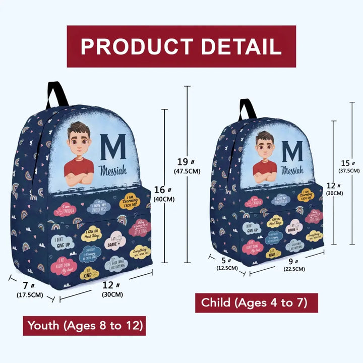 Personalized Custom Backpack - Back To School, Birthday Gift For Kindergarten, Pre-K, 1st Grade, 2nd Grade, 3rd Grade, 4th Grade, 5th Grade Kid - I Can Choose To Be Happy
