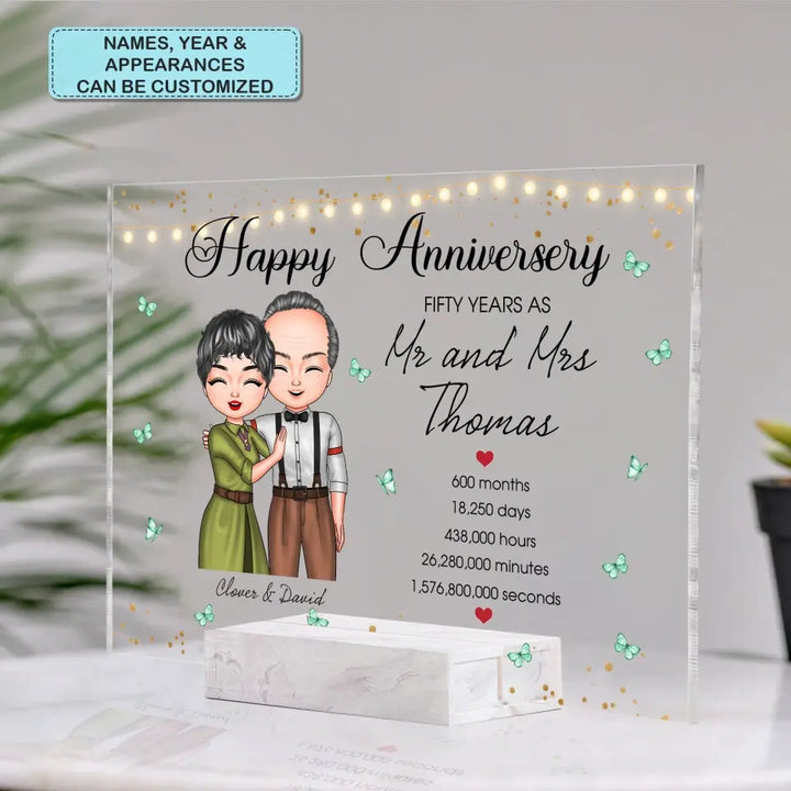 Personalized Custom Acrylic Plaque - Anniversary Gift For Couple - Happy Wedding