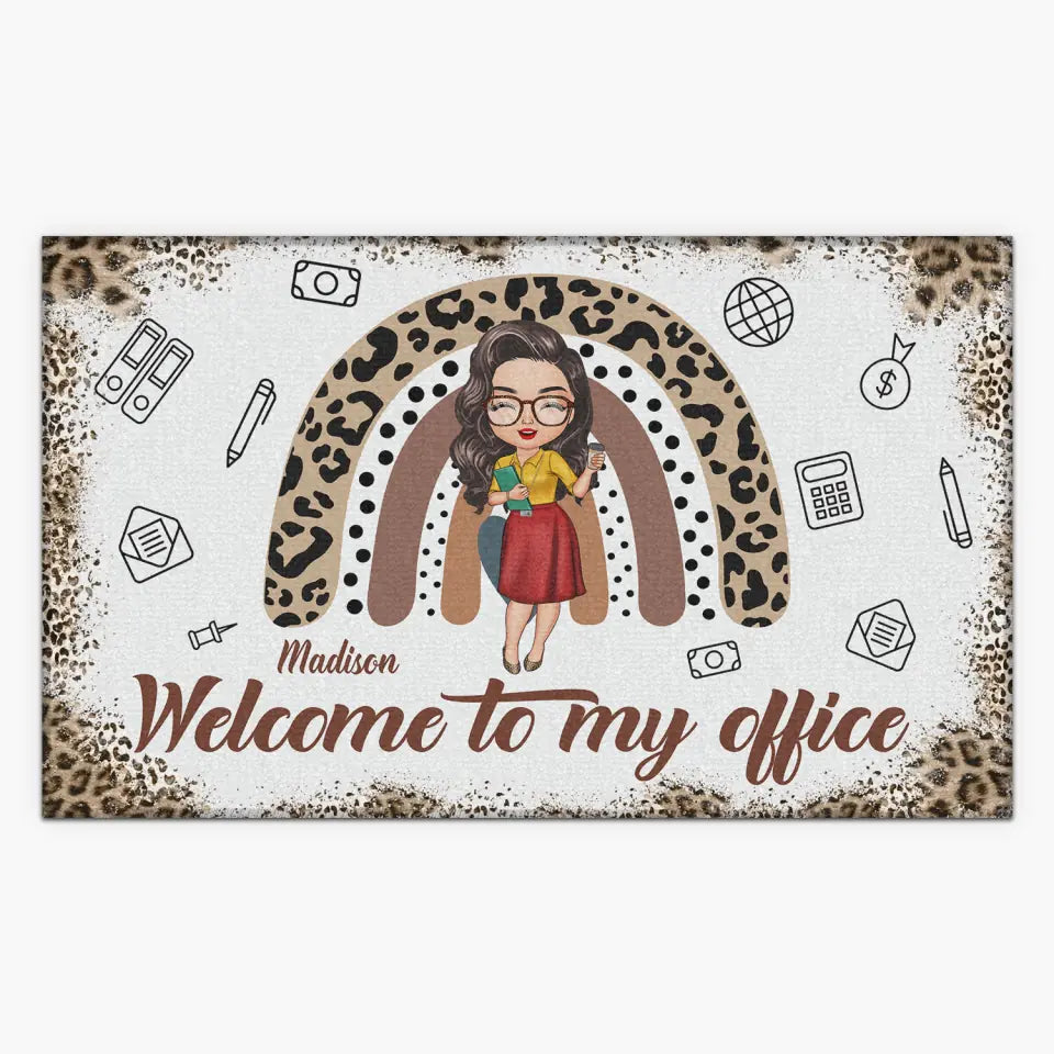 Personalized Custom Doormat - Welcoming, Birthday Gift For Office Staff, Colleague - Welcome To My Office