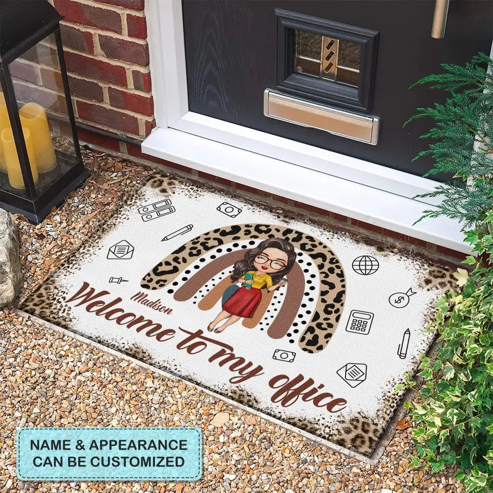 Personalized Custom Doormat - Welcoming, Birthday Gift For Office Staff, Colleague - Welcome To My Office