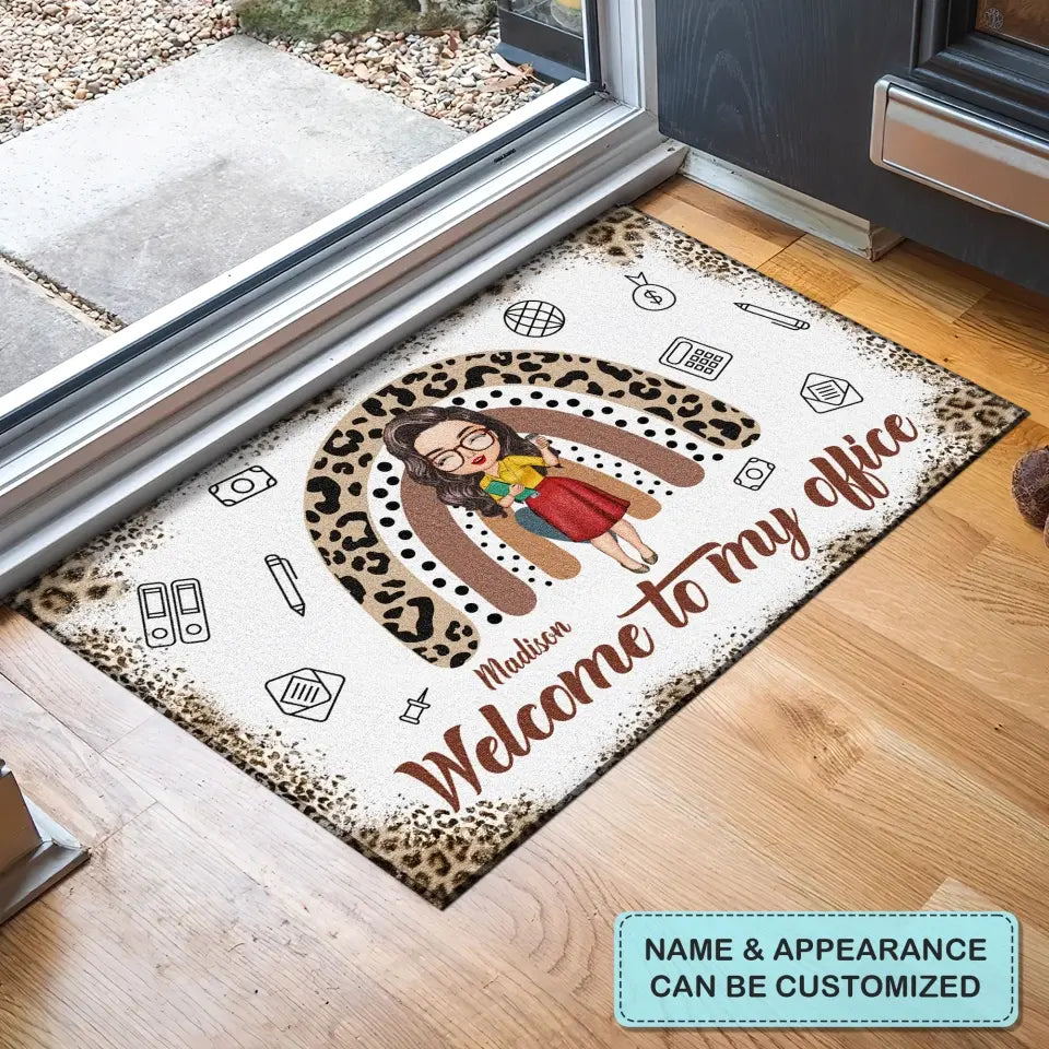 Personalized Custom Doormat - Welcoming, Birthday Gift For Office Staff, Colleague - Welcome To My Office