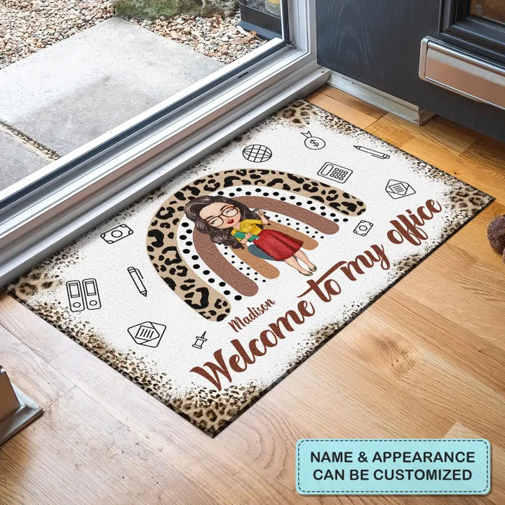 Personalized Custom Doormat - Welcoming, Birthday Gift For Office Staff, Colleague - Welcome To My Office