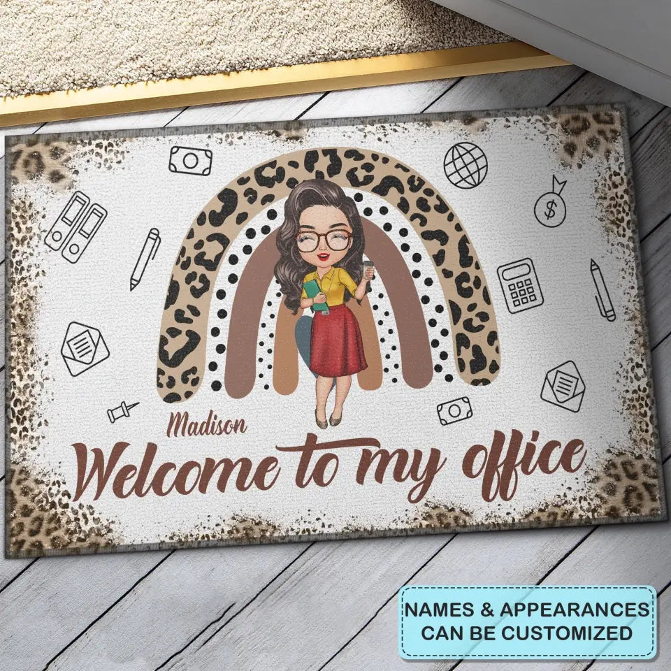Personalized Custom Doormat - Welcoming, Birthday Gift For Office Staff, Colleague - Welcome To My Office