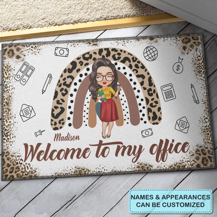 Personalized Custom Doormat - Welcoming, Birthday Gift For Office Staff, Colleague - Welcome To My Office