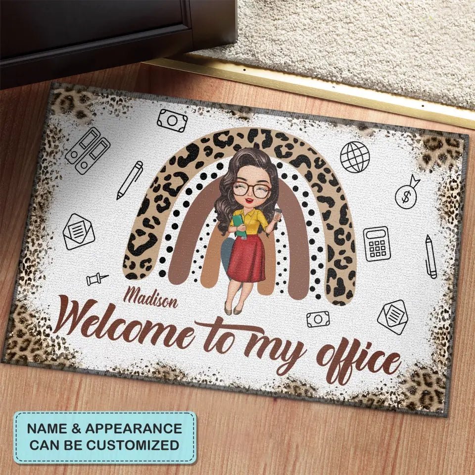 Personalized Custom Doormat - Welcoming, Birthday Gift For Office Staff, Colleague - Welcome To My Office