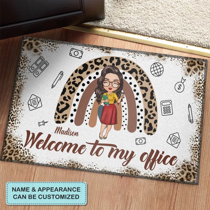 Personalized Custom Doormat - Welcoming, Birthday Gift For Office Staff, Colleague - Welcome To My Office
