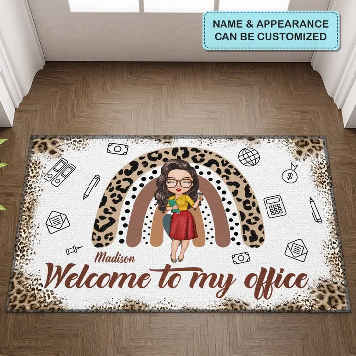 Personalized Custom Doormat - Welcoming, Birthday Gift For Office Staff, Colleague - Welcome To My Office