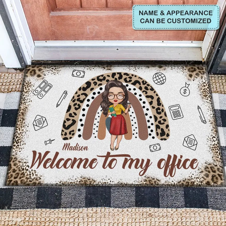 Personalized Custom Doormat - Welcoming, Birthday Gift For Office Staff, Colleague - Welcome To My Office