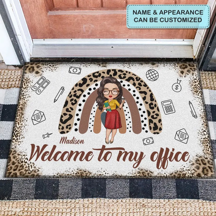 Personalized Custom Doormat - Welcoming, Birthday Gift For Office Staff, Colleague - Welcome To My Office