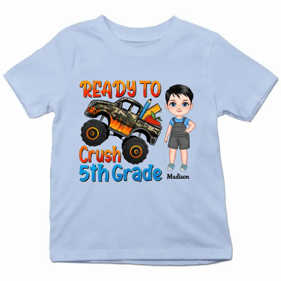 Personalized Custom T-shirt - Back To School Gift For Kid - Ready Crush Kindergarten