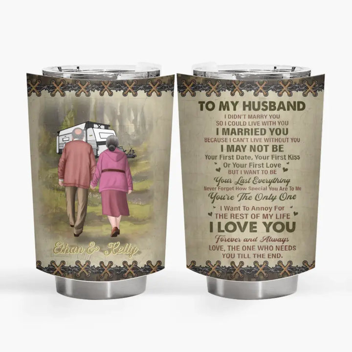 Personalized Custom Tumbler - Birthday, Valentine's Day, Anniversary Gift For Couple - To My Wife I Love You