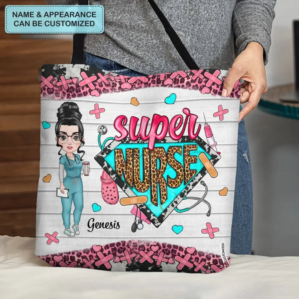 Personalized Custom Tote Bag - Nurse's Day, Appreciation Gift For Nurse - Super Nurse