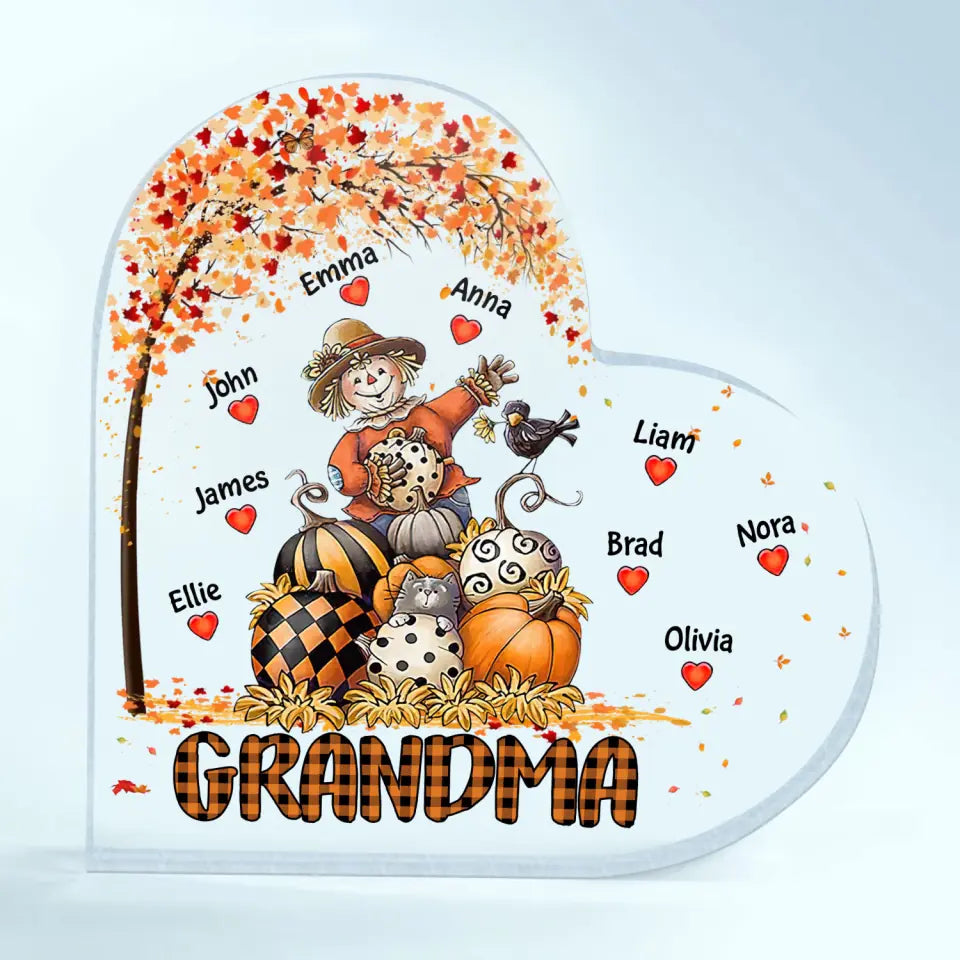 Personalized Custom Heart-shaped Acrylic Plaque - Mother's Day Gift For Mom, Grandma - Nana Fall