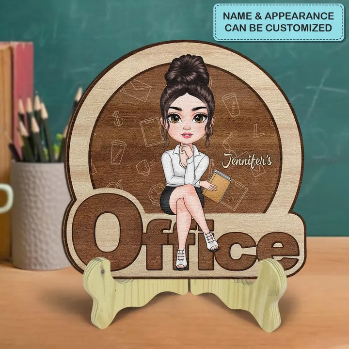 Personalized Custom 1 Layer Wooden Sign - Birthday Gift For Office Staff, Colleague - My Office