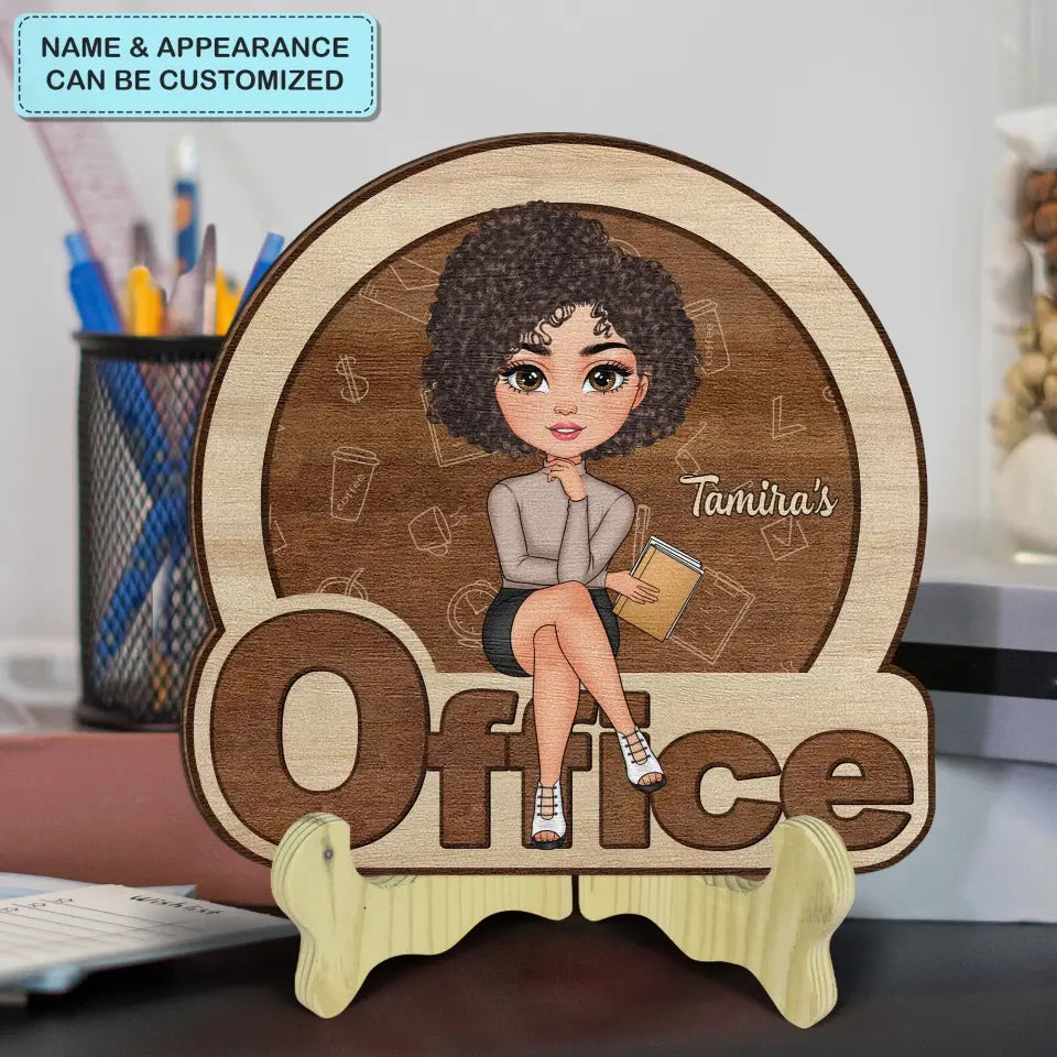Personalized Custom 1 Layer Wooden Sign - Birthday Gift For Office Staff, Colleague - My Office