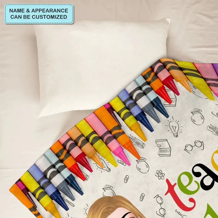 Personalized Custom Blanket - Teacher's Day, Appreciation Gift For Teacher - Teach Love Inspire