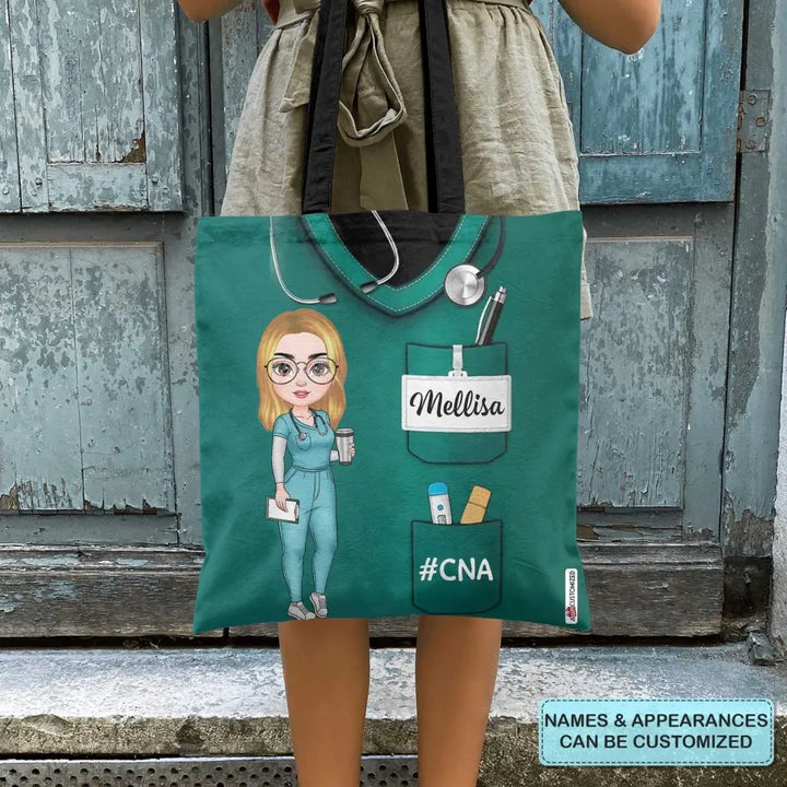 Personalized Custom Tote Bag - Nurse's Day, Appreciation Gift For Nurse - Nurse Scrubs