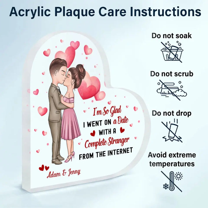 Happily Together Since - Couple Personalized Custom Heart Shaped Acrylic Plaque Gift For Husband Wife Anniversary