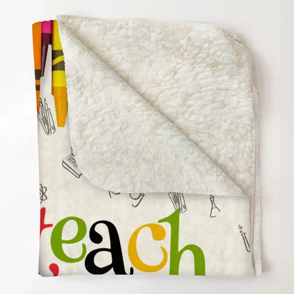Personalized Custom Blanket - Teacher's Day, Appreciation Gift For Teacher - Teach Love Inspire