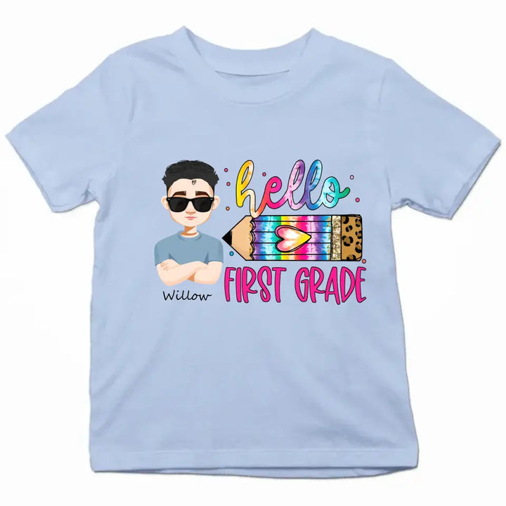 Personalized Custom T-shirt - Back To School Gift For Kid - Hello Kindergarten