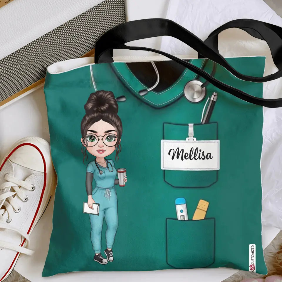Personalized Custom Tote Bag - Nurse's Day, Appreciation Gift For Nurse - Nurse Scrubs