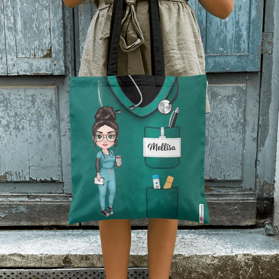 Personalized Custom Tote Bag - Nurse's Day, Appreciation Gift For Nurse - Nurse Scrubs