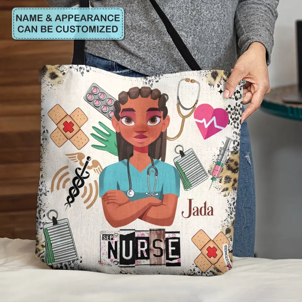 Personalized Custom Tote Bag - Nurse's Day, Appreciation Gift For Nurse, CNA, CMA, Medical Assistant - Nurse Life Scrubs