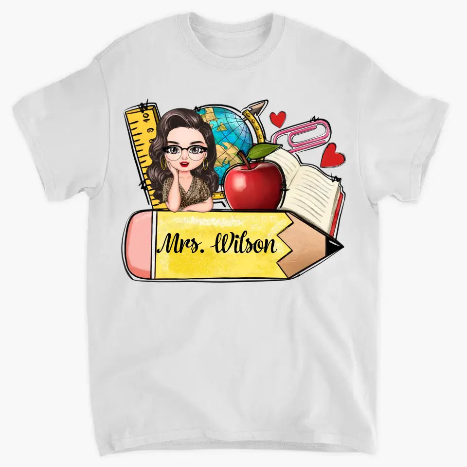 Personalized Custom T-shirt - Teacher's Day, Appreciation Gift For Teacher - Yellow Pencil Teacher Shirt